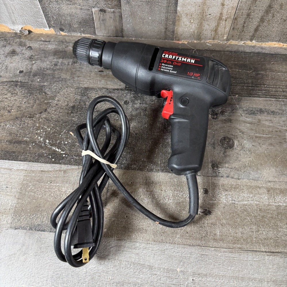 Craftsman Sears 3/8 in Corded Drill Reversible Variable Speed 1/3 HP USA Made